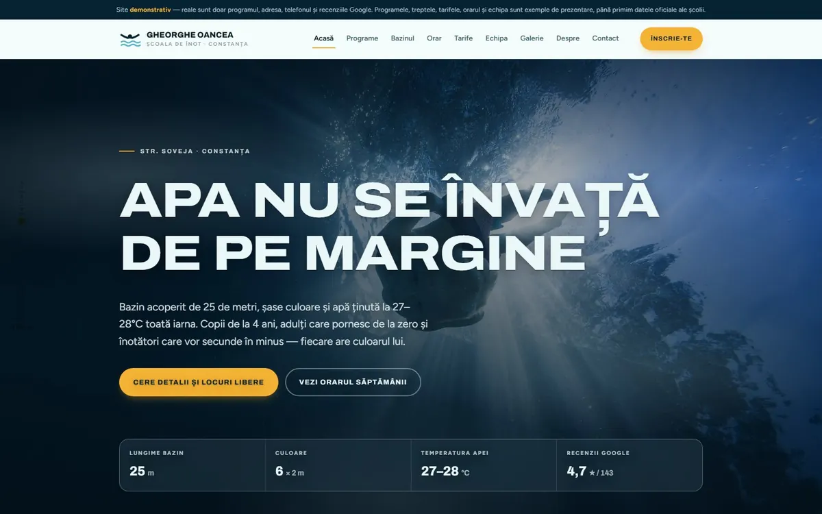 Școala de înot: desktop